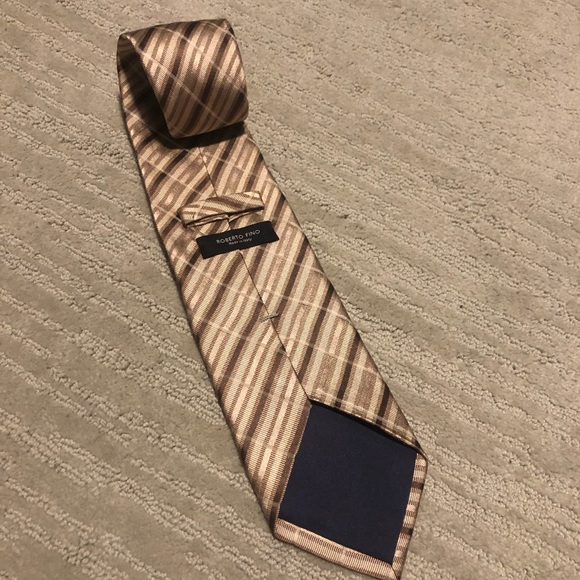 Roberto fino striped tie tan - Picture 3 of 4